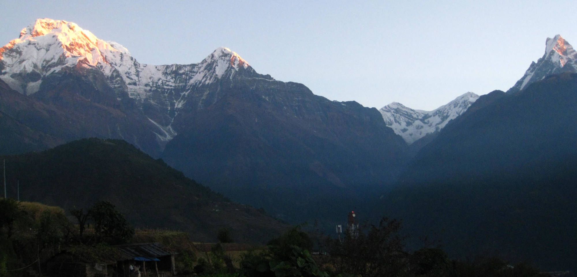 Indrukwekkend uitzicht op het Annapurna Massief.