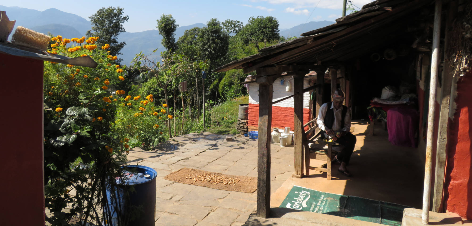 Een echte traditionele Nepalese woning.