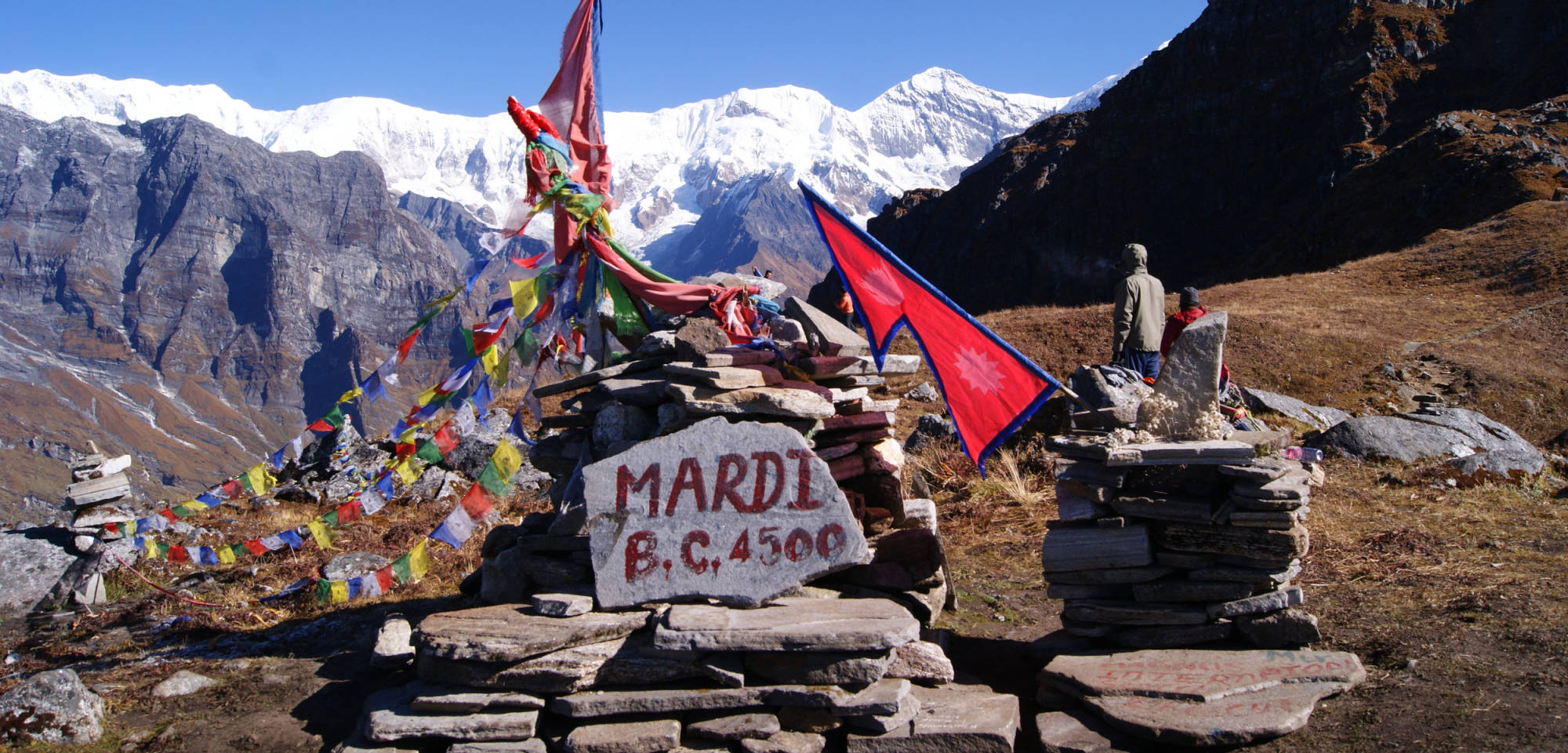 Mardi Hima Base Camp op 4500 meter hoogte ...