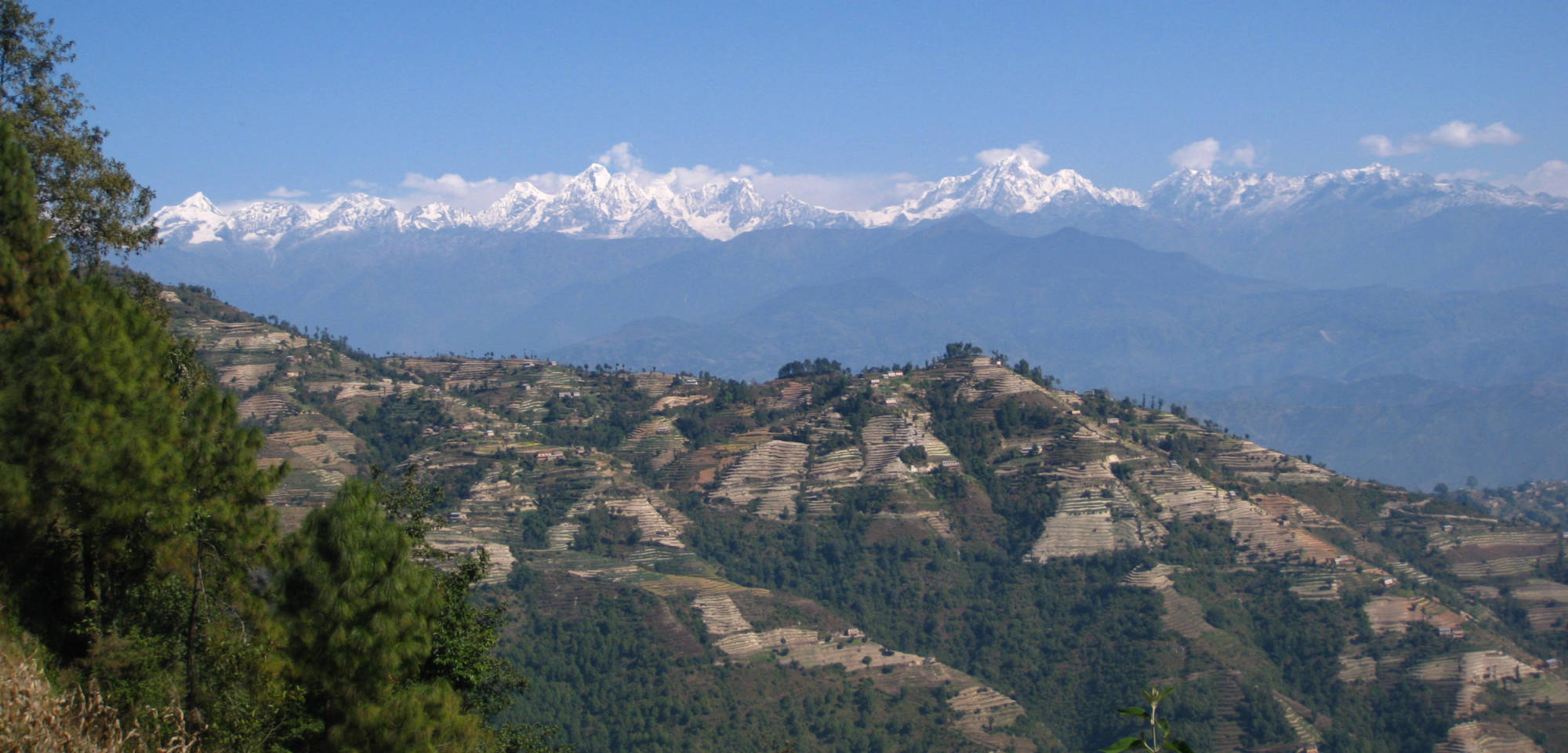 Onderweg naar Nagarkot met fantastisch uitzicht ...